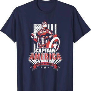 Marvel-[M] 100%Cotton Official Captain America Sentinel of Liberty T-Shirt